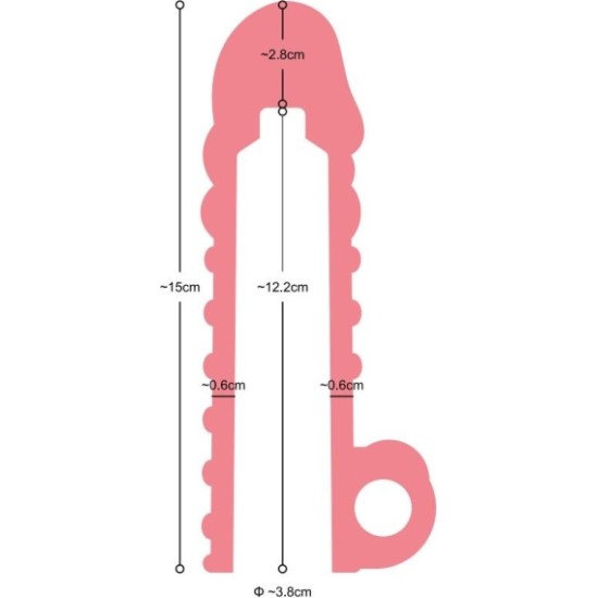 Virgite - Sleeves REALISTIC PENIS SHEATH S11 TRANSPARENT 15'5 CM W/ VIBRATION