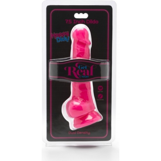 Get Real By Toyjoy DUĀLĀ BLĪVUMA PENIS AR sēkliniekiem UN ROZĀ SŪCĒŠANĀS 18 CM