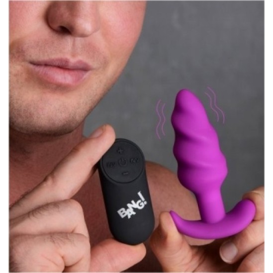 Xr - Bang! VIBRATED ANAL TORNADO SILICONE USB W/ PURPLE REMOTE