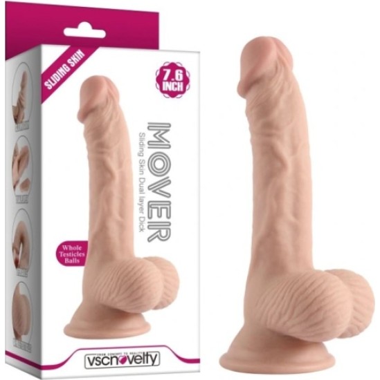 Vscnovelty REĀLISTS PENIS BĪDĒJOŠS DUBULTĀ BLĪVUMA MĪSTA 17'8 CM