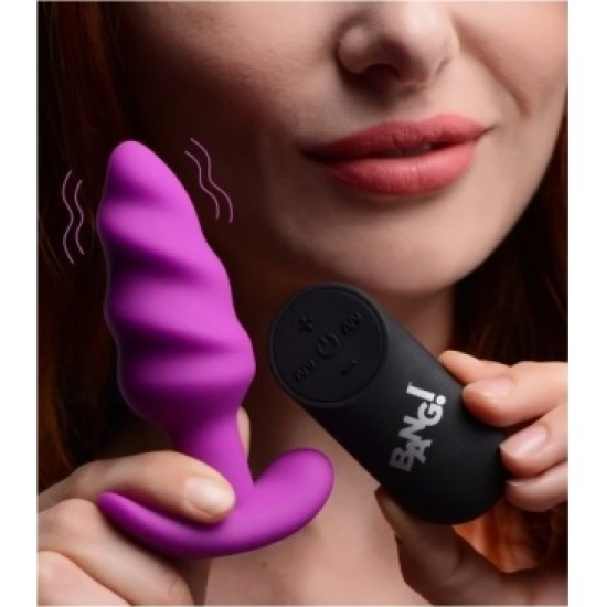 Xr - Bang! VIBRATED ANAL TORNADO SILICONE USB W/ PURPLE REMOTE