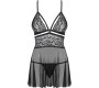 Obsessive 838-BAB-1 BABYDOLL & SHING BLACK S/M