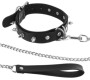 Fetish Tentation ADJUSTABLE BLACK COLLAR WITH RING, SPIKES AND STRAP