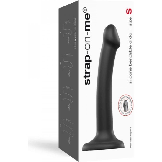 Strap-On-Me DILDO AR piesūcekni PIEMĒROTA IEKĀRTA DUAL BLĪVUMA FLEXIBLE BLACK S