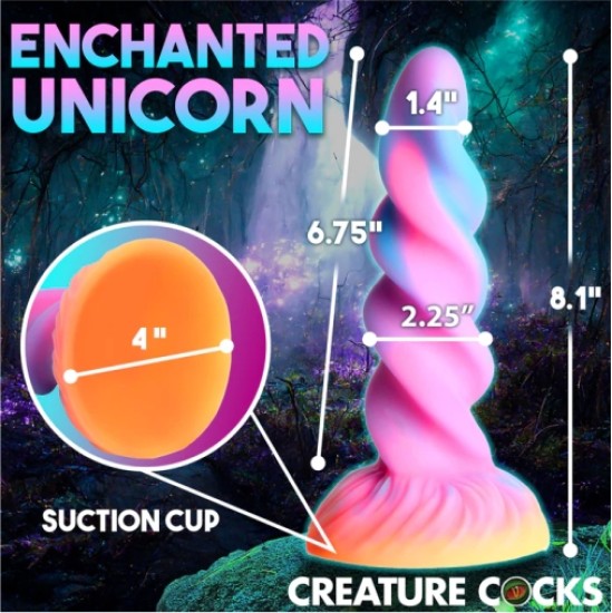 Xr - Creature Cocks MOON RIDER UNICORN PHOSFORESCENT SILIKONA DILDO