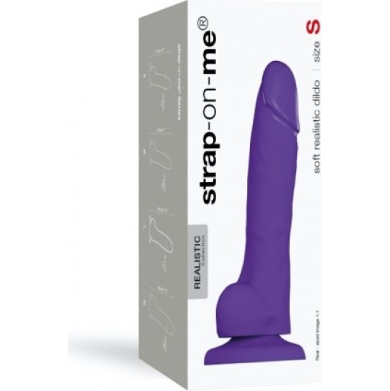 Strap-On-Me PURPULINĖS MINKŠTOS SILIKONINĖS REALISTIKOS PENIS S