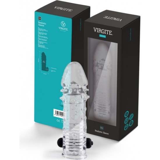 Virgite - Sleeves REALISTLIK PEENISE KATTES S11 LÄBIPAISTNE 15'5 CM VIBRATSIOONIGA