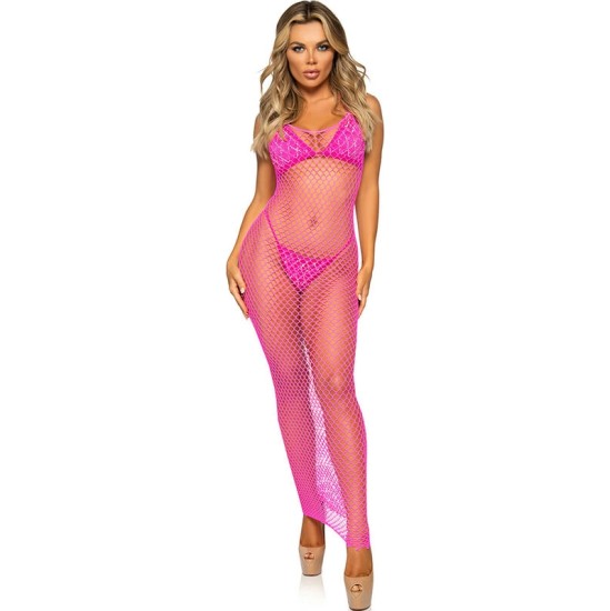 Leg Avenue Dresses LEG AVENUE - LONG NET DRESS FUCHSIA ONE SIZE