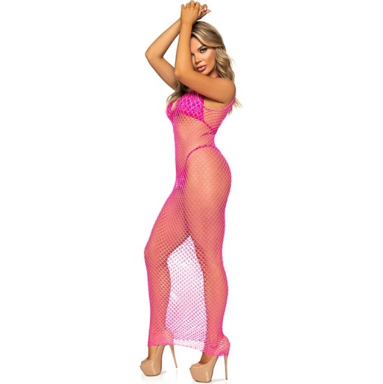 Leg Avenue Dresses LEG AVENUE - LONG NET DRESS FUCHSIA ONE SIZE