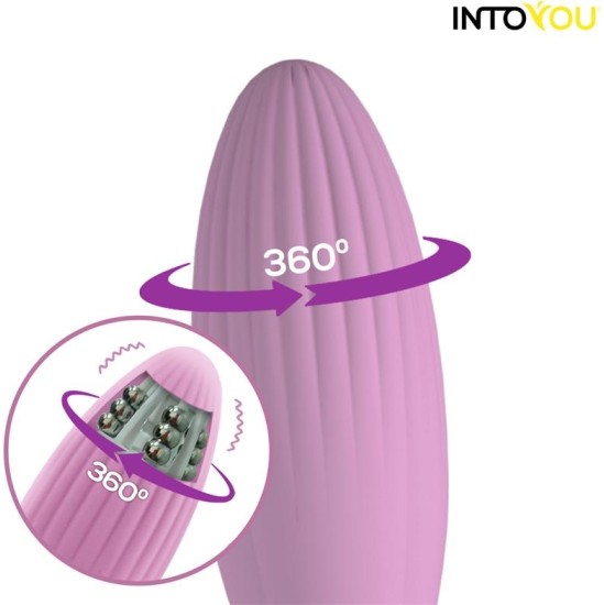 Intoyou App Series Vibreeriv muna koos pöörlevate helmeste ja APP USB-ga