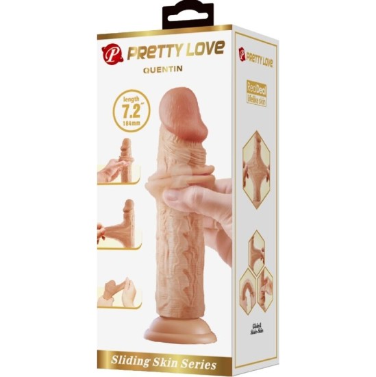 Pretty Love QUENTIN REALISTIC DILDO 18 CM MĪSTA