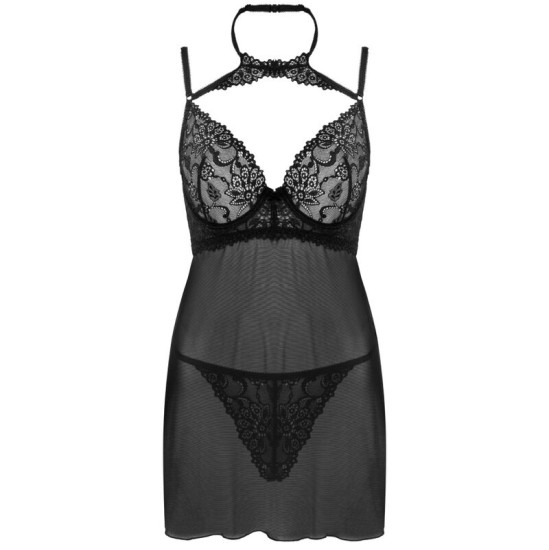 Livco Corsetti Sets LIVCO CORSETTI FASHION - BINELLA SET BABYDOLL + THONG BLACK