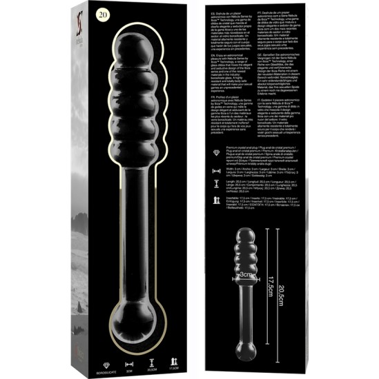 Nebula Series By Ibiza MODEL 20 DILDO BOROSILICATE GLASS 20.5 X 3 CM CLEAR