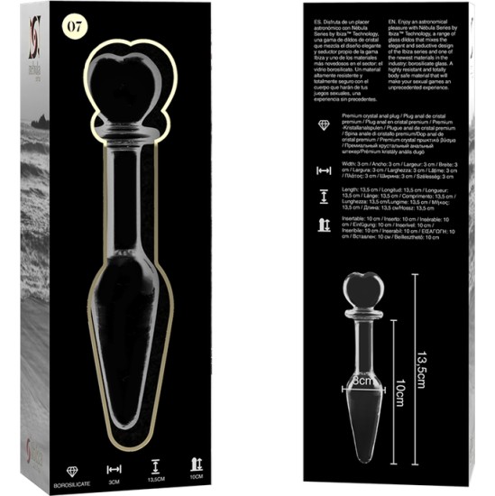 Nebula Series By Ibiza MODEL 7 ANAL PLUG BOROSILICATE GLASS 13.5 X 3 CM CLEAR