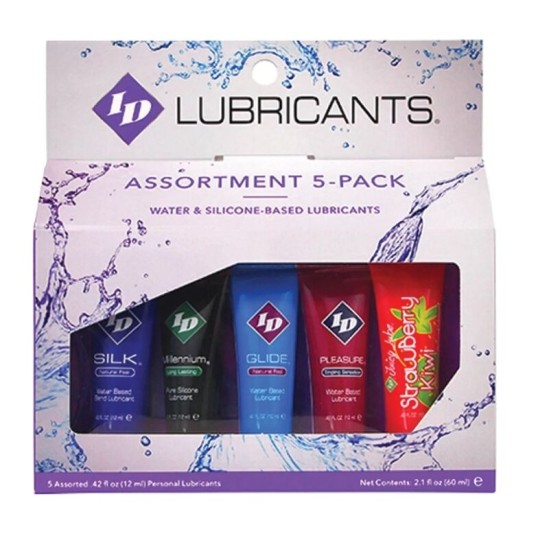 Id Juicy Lube ASSORTED 5X LUBRICANT TUBE PACK 12 ML