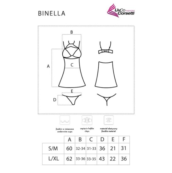 Livco Corsetti Sets LIVCO CORSETTI FASHION – BINELLA KOMPLEKT BABYDOLL + MUSTA STRIHM