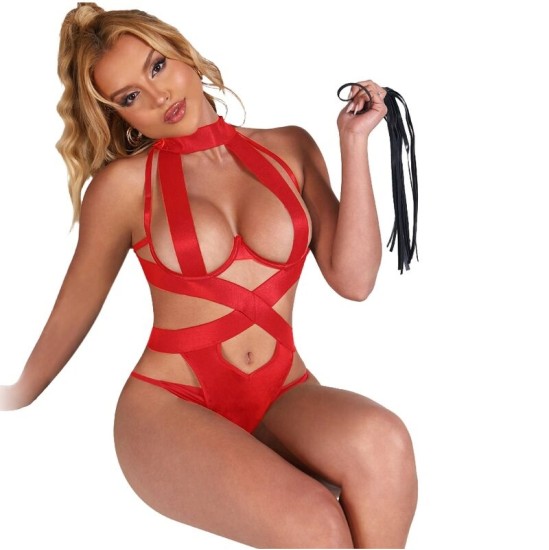 Subblime Fetish SUBBLIME - SEXY HALTER BODY WITH HARNESS RED S/M