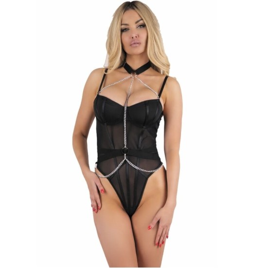 Livco Corsetti Bodies LIVCO CORSETTI FASHION - RUBIKA LC XG079 KŪNAS SU CHOKER BLACK L