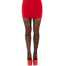 Leg Avenue Hosiery LEG AVENUE - BLACK CHERRY MOLES STOCKINGS
