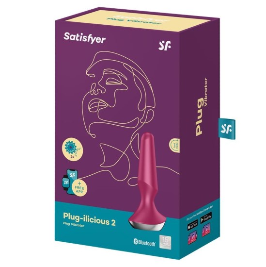 Satisfyer Plug-ilicious 2 vibrējošs kontaktspraudnis ar Connect App Berry