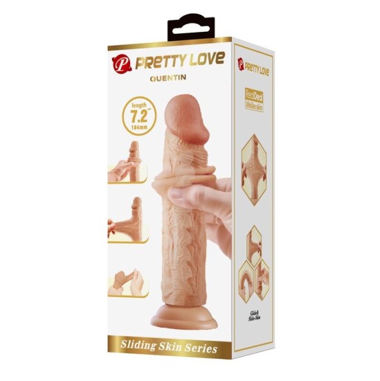 Prettylove Sliding Skin Realistic Dildo 18.4 cm
