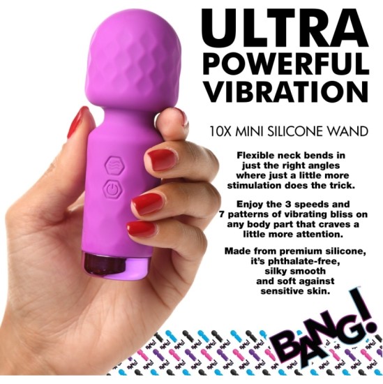 Xr - Bang! MINI RECHARGEABLE SILICONE WAND MASSAGER PURPLE