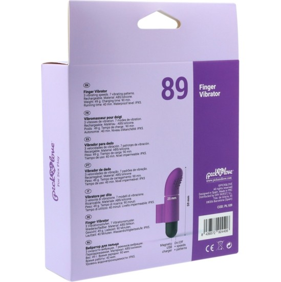 Pick&Love Nº 89 ATKĀRTOTI LĀDĒJAMA VIBRĒJOŠA LODE PIRKSTAM PURPURA