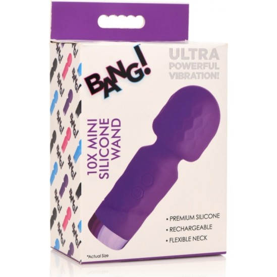 Xr - Bang! MINI RECHARGEABLE SILICONE WAND MASSAGER PURPLE