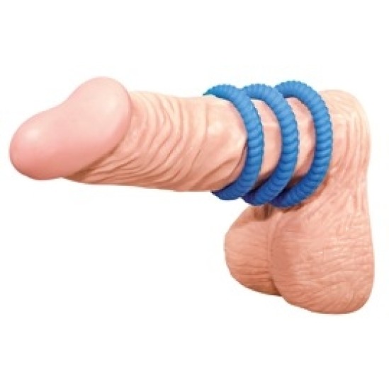 You2Toys Lust 3 Cock Rings mėlyni