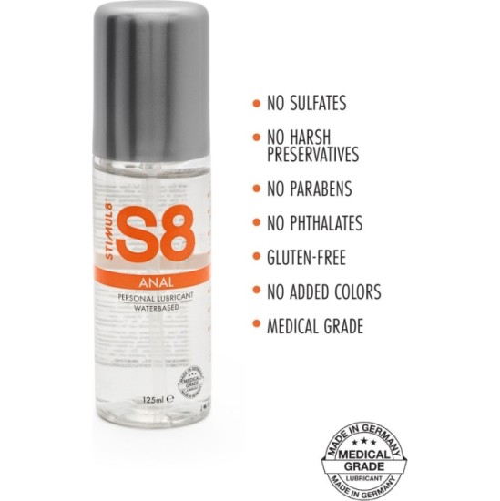 Stimul8 S8 WATER-BASED ANAL LUBRICANT 125 ML