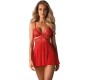 Obsessive 838-BAB-3 BABYDOLL & SHING RED L/XL