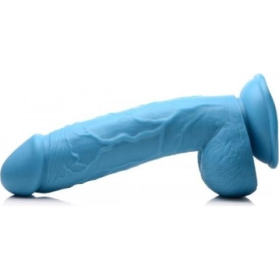 Xr - Pop Peckers REĀLISTS DILDO AR sēkliniekiem 21 CM ZILS