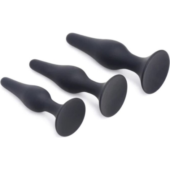 Xr - Masterseries 3 X SET ANAL PLUGS TRAINER SILICONE BLACK