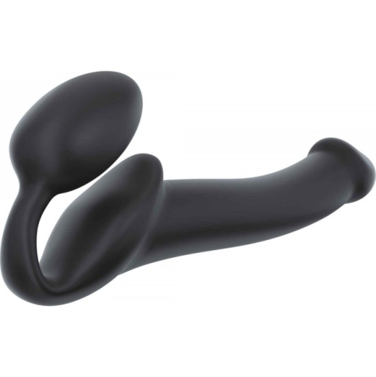 Strap-On-Me IEKĀRTAS DILDO SIKSNA Elastīga MĪKSTA SILIKONA BLACK M