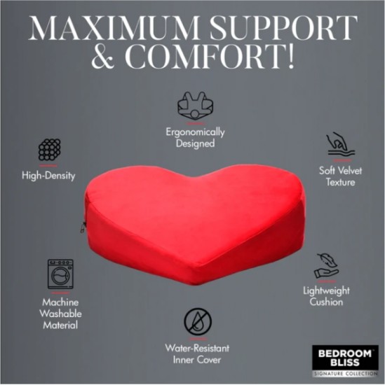 Xr - Bedroom Bliss RED LOVE PILLOW HEART CUSHION