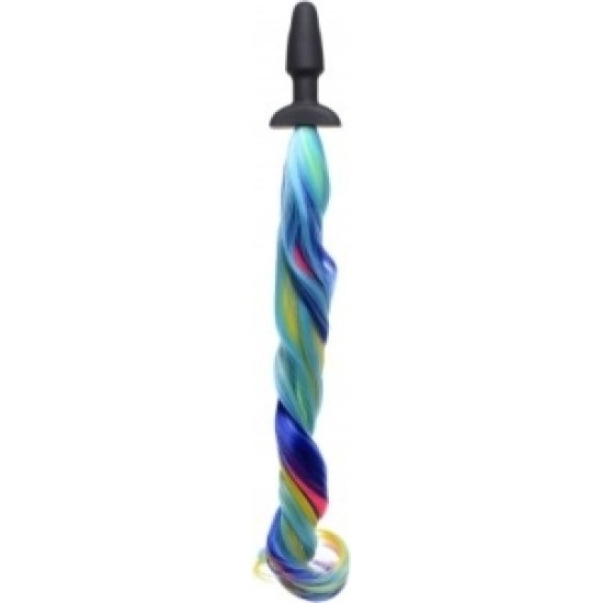 Xr - Tailz PONY TAIL PLUG RAINBOW SILIKONAS