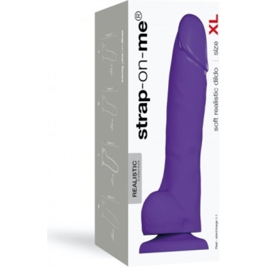 Strap-On-Me PURPURINIS MINKŠTAS SILIKONIS REALISTIC PENIS XL