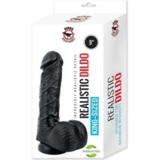 Outlet DINOO KING SIZE REALISTIC PENIS 23 CM SCRAM BLACK