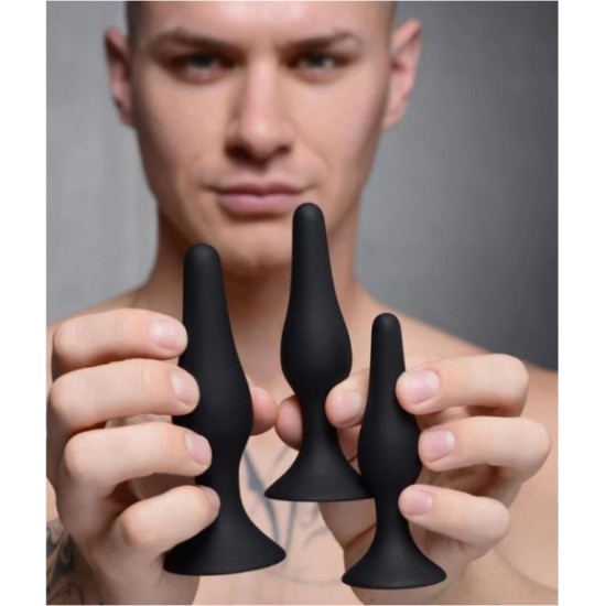 Xr - Masterseries 3 X SET ANAL PLUGS TRAINER SILICONE BLACK