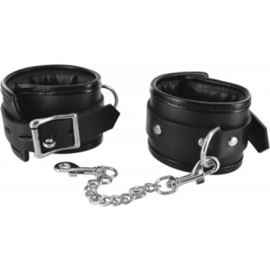 Xr - Strict BLACK HANDCUFFS WITH CHAIN AND PADLOCKS