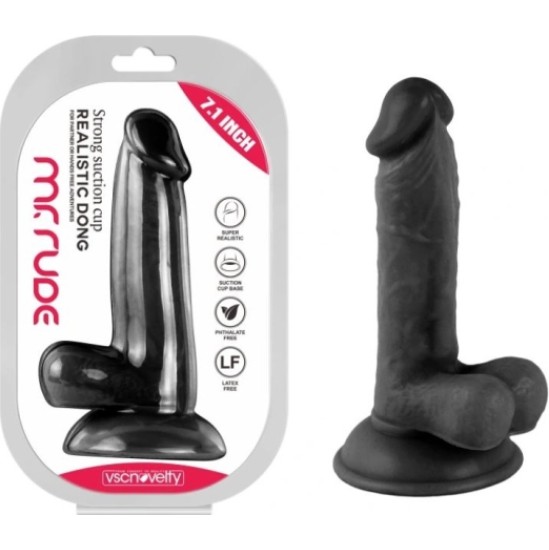 Vscnovelty REĀLISTS PENIS MR RUDE BLACK 18 CM