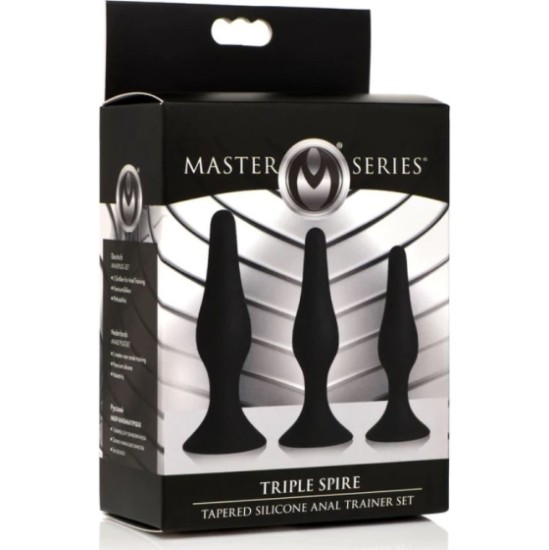 Xr - Masterseries 3 X SET ANAL PLUGS TRAINER SILICONE BLACK