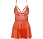 Obsessive 838-BAB-3 BABYDOLL & SHING RED 2XL/3XL