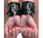 Xr - Strict BLACK HANDCUFFS WITH CHAIN AND PADLOCKS