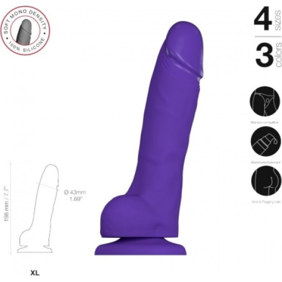 Strap-On-Me PURPURINIS MINKŠTAS SILIKONIS REALISTIC PENIS XL