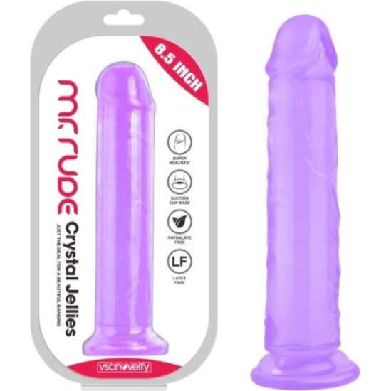 Vscnovelty REALISTIC PENIS CRYSTAL JELLIES PURPLE 21.6 CM