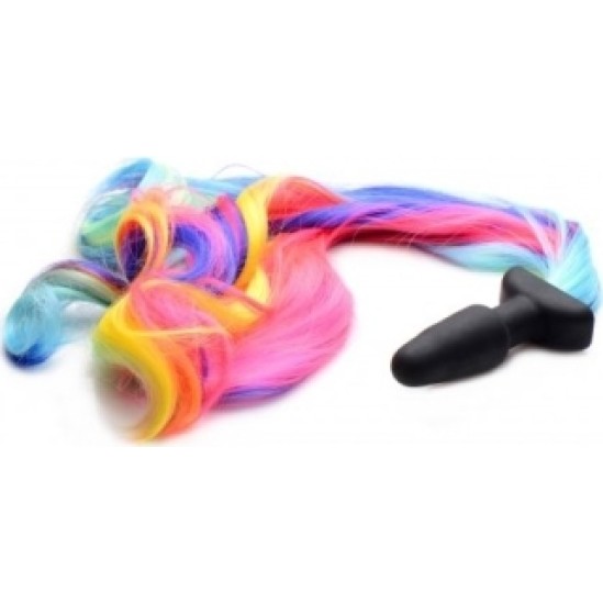 Xr - Tailz PONY TAIL PLUG RAINBOW SILIKONAS