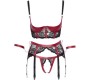 Cottelli Bondage Shelf Bra Set black/red S