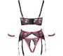 Cottelli Bondage Shelf Bra Set black/red S