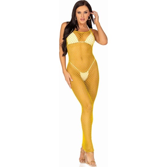 Leg Avenue Dresses LEG AVENUE - LONG NET DRESS YELLOW ONE SIZE